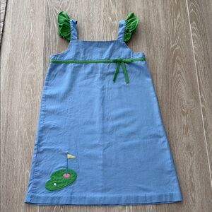 Little English Blue and Green Kids Dress